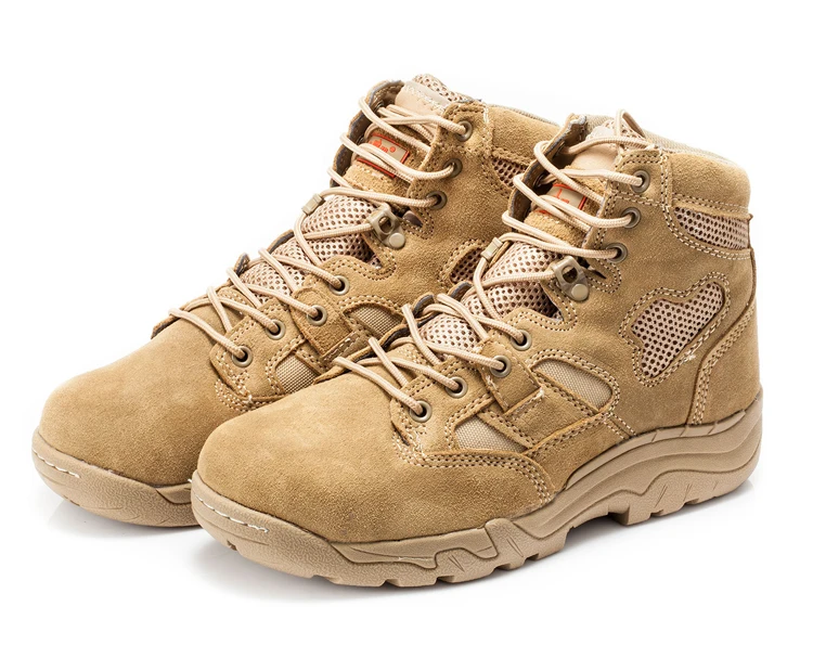 High Quality Men Genuine Leather Desert Tactical Safety Russian Shoes Combat Boots Brown