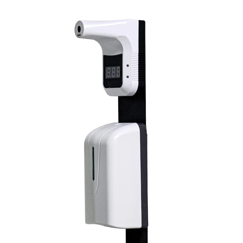 
k3 wholesale price wall mount thermometer LED display 1.5m metal floor install modern automatic soap dispenser 