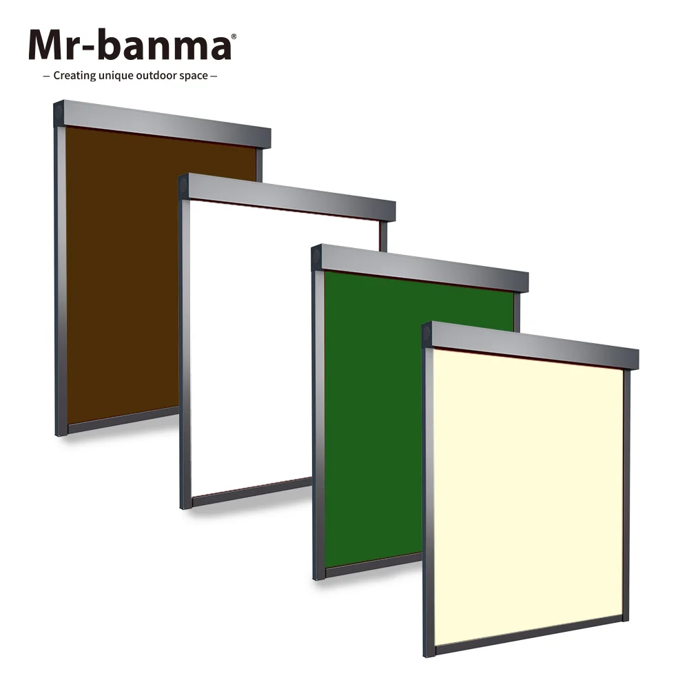 Custom printing restaurant outdoor shade cover electric blinds