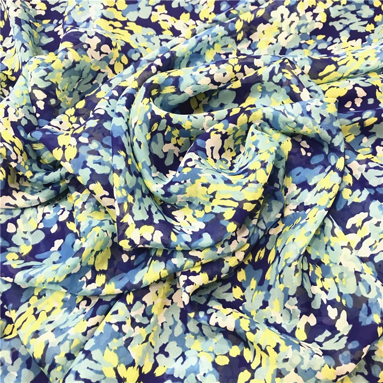 
Floral Pattern Silk Chiffon Fabric 8mm African Print Fabric Chiffon Fabric 