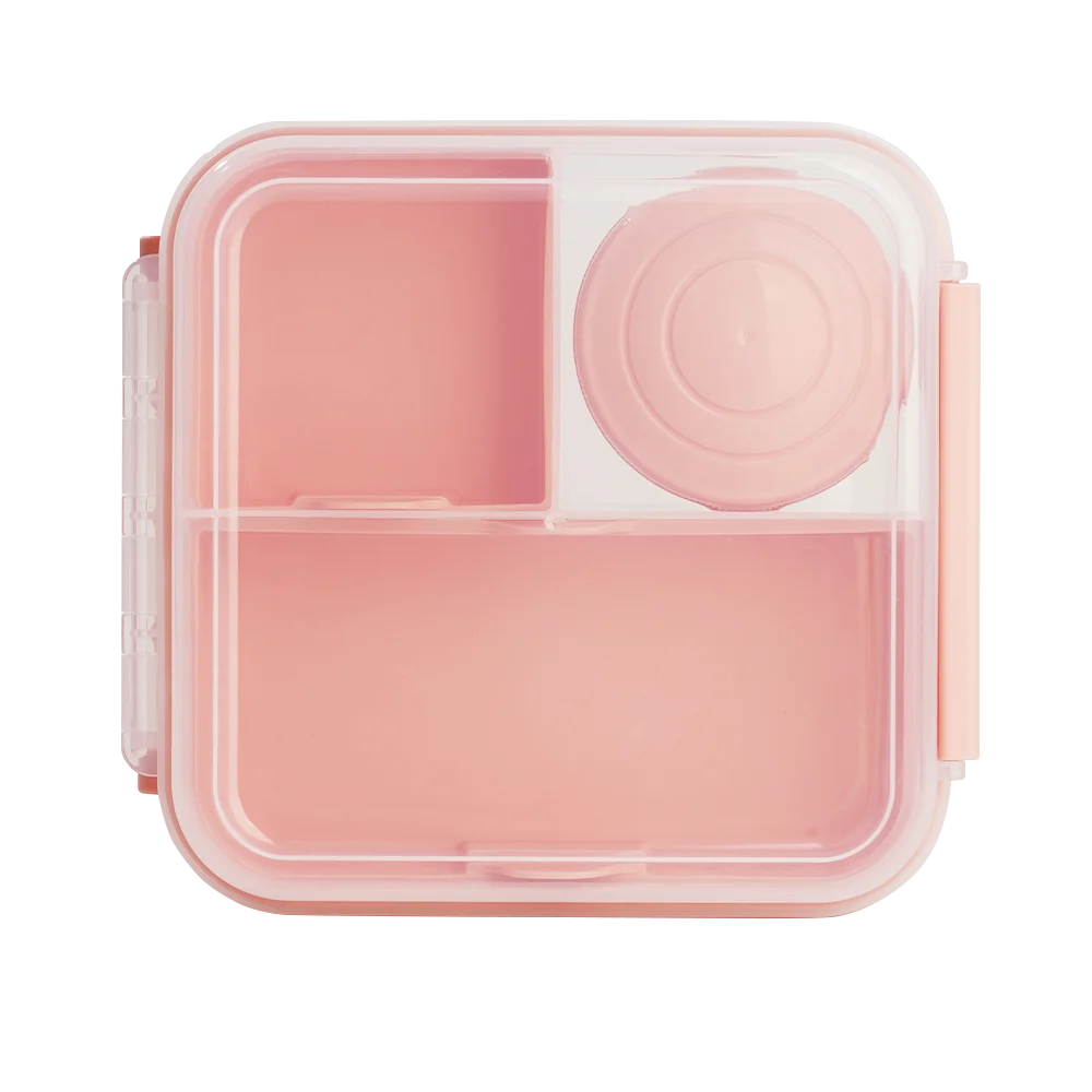 Lightweight Food Container for fruit and vegetable 1.25L multi grid PP lunch box with handle for home and outdoor