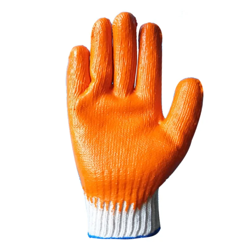 10 gauge  latex foam coated white cotton lined construction nitrile safety gloves pleated latex palm rubber impregnated gloves