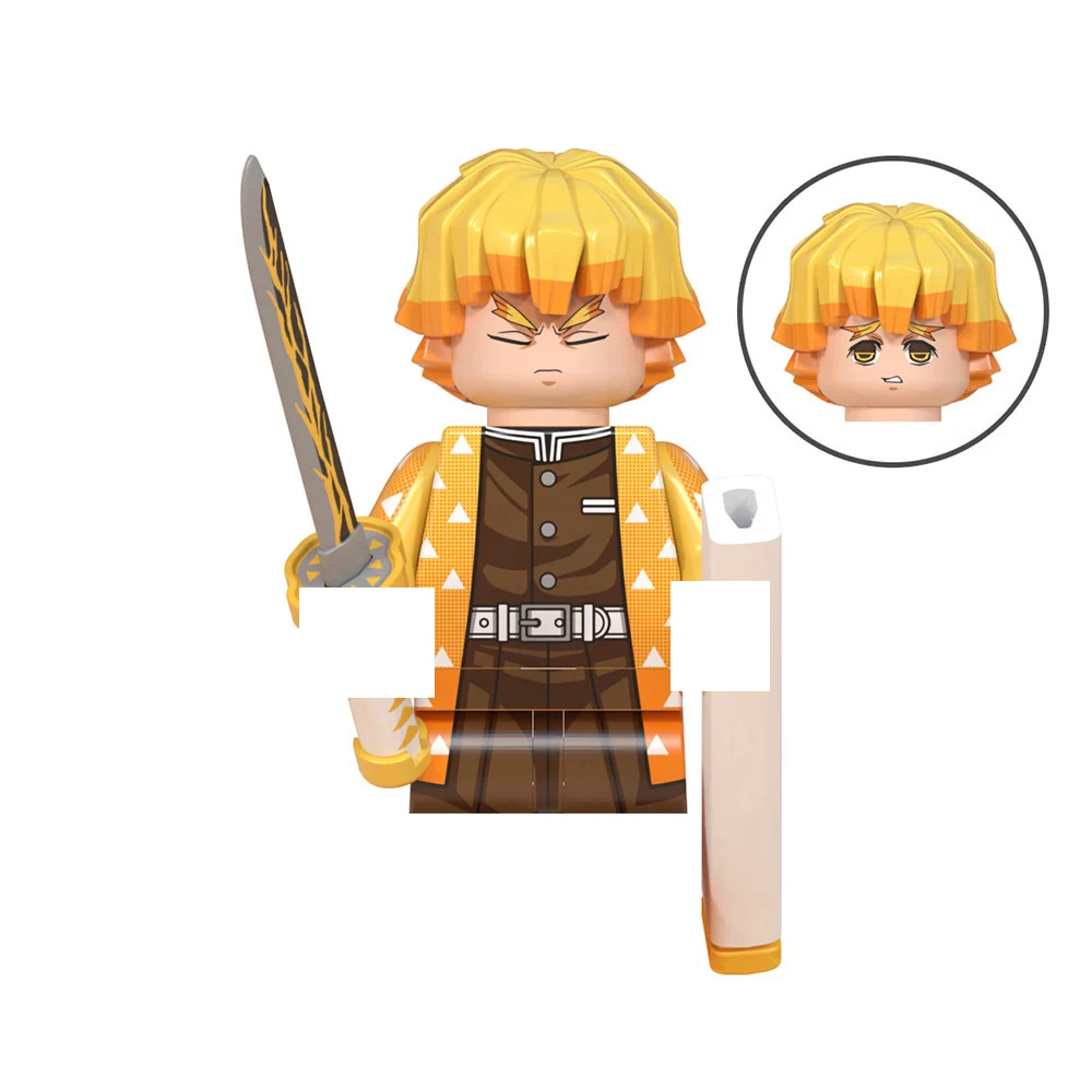 Promotional Gifts Cartoon Anime Demon Slayer Tanjirou Nezuko DIY Building Block Dolls Mini Action Figure Capsule Toys Wholesale
