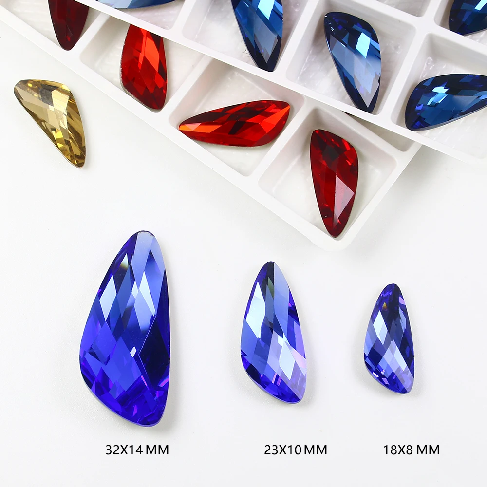 
Popular Dongzhou K9 glass beads point back wings shape crystal rhinestones for jewelry accessories 