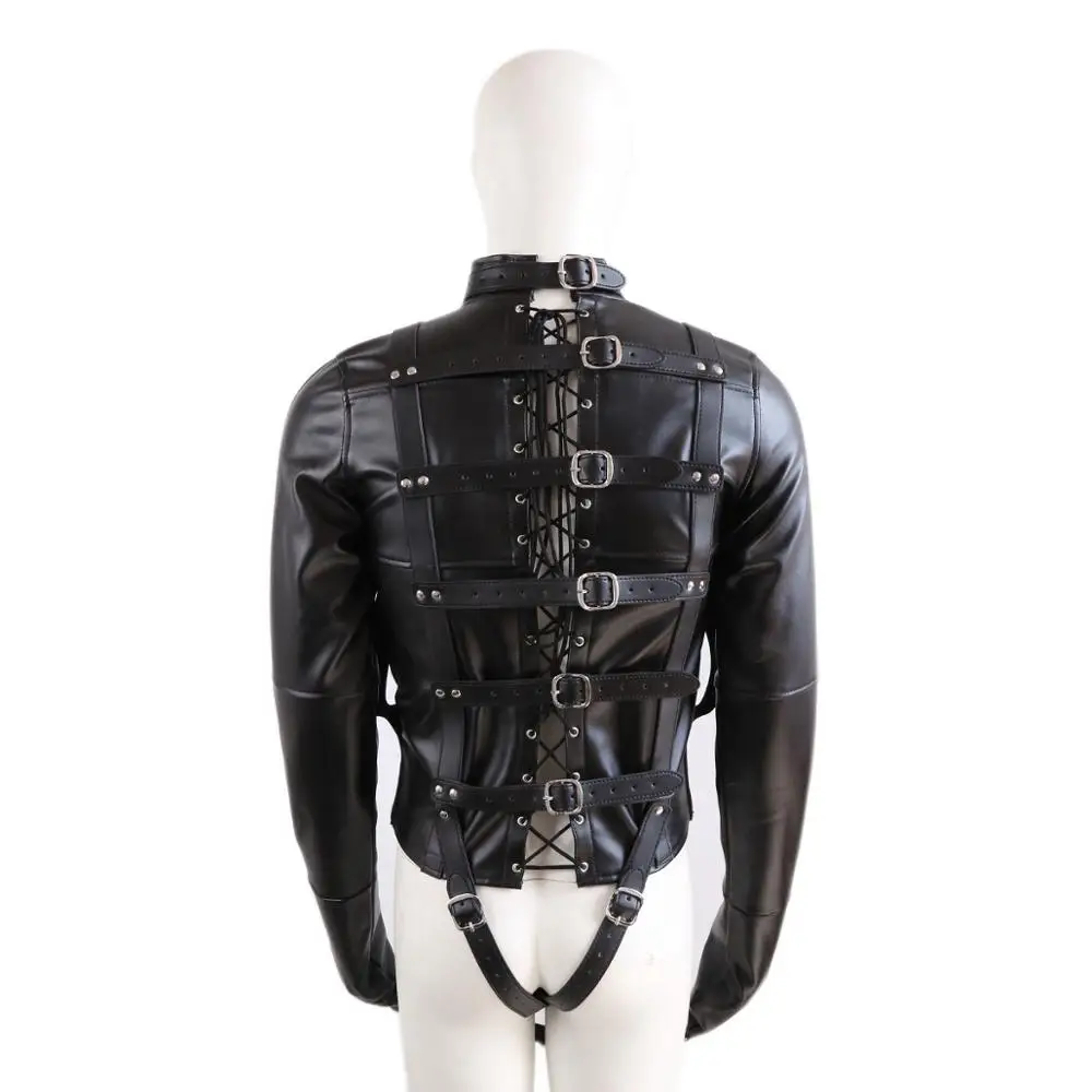 Adult Sex Game Adjustable Bondage Jacket With Long Sleeves, Fetish Costumes Restriction Straitjacket Sex Toys For Couple