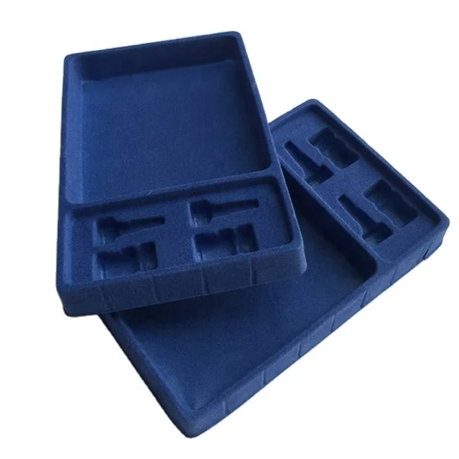 
Vacuum Formed Velvet Plastic Cosmetic Blister Insert PS Flocked VAC Packaging Tray 
