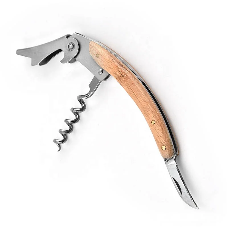 Wholesale Wine Key All-in-one Nature Wood Waiters Corkscrew Wine Bottle Opener