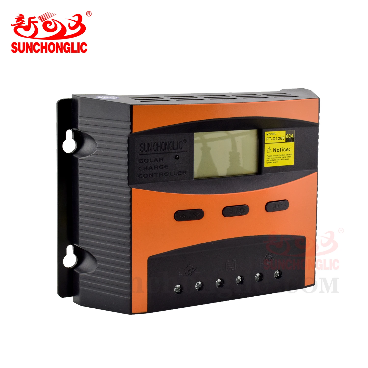 Sunchonglic 12V 24V 60A solar charger pwm solar charge controller