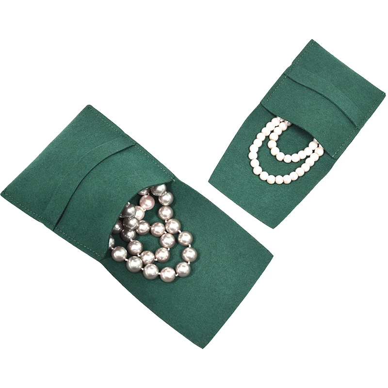 Organza jewellery green pouches jewelry box packaging  gift bags with customized logo