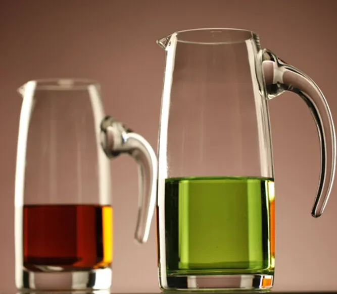 Thick Bottom Glass Baijiu Dispenser Household Whiskey Dispenser Red Wine Decanter Measuring Foreign Wine Jug with Handle