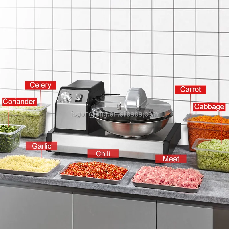 2024 China High Quality Meat Bowl Cutter Machine Vacuum Bowl Cutter Commercial Meat Grinder Meat Paste Machine