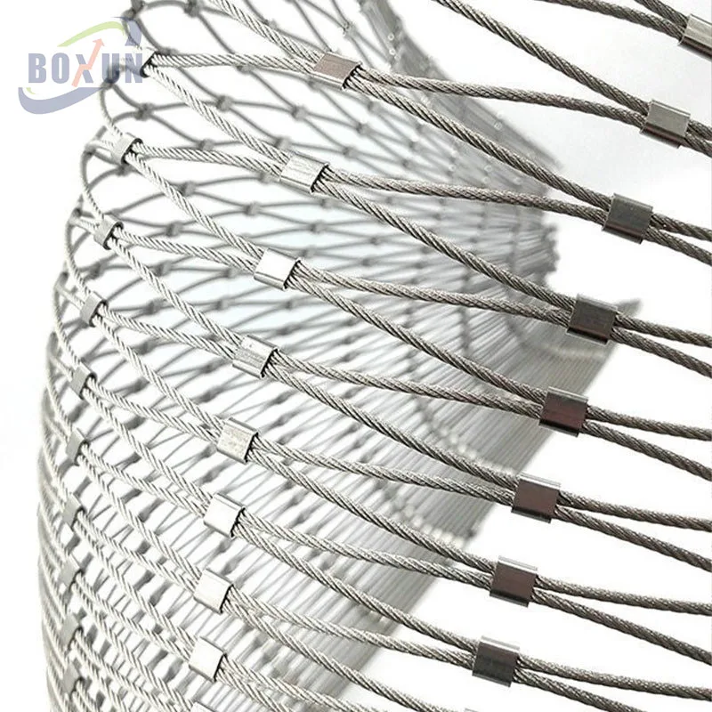 Flexible Metal Mesh Netting Stainless Steel Rope Net Zoo Fence mesh diamond hole ferrule mesh