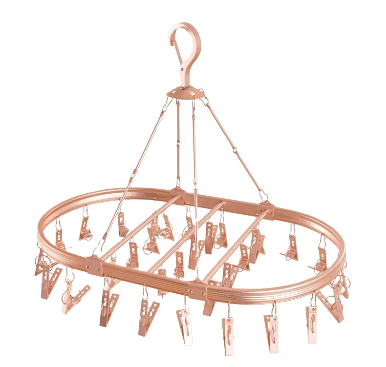 High Quality Aluminum Alloy Socks Drying Racks With Clips Multifunction Clothes Hangers Windproof Socks Hooks