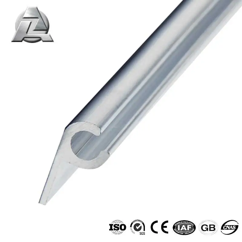 Aluminum alloy single keder rails profile extrusion with holes for awnings