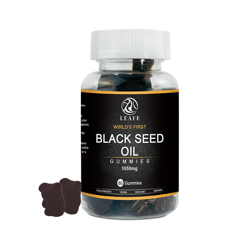 Customized Black Seed Oil Gummies Vegan Black Cumin Seed Oil and Honey Gummies For Hair Growth