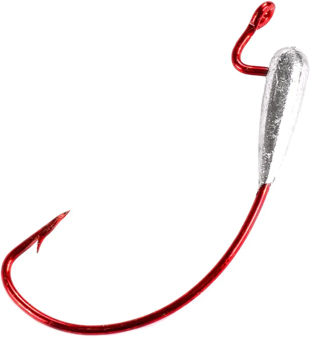Lead Jig Head Hooks Weighted Extra Wide Gap Hook Red