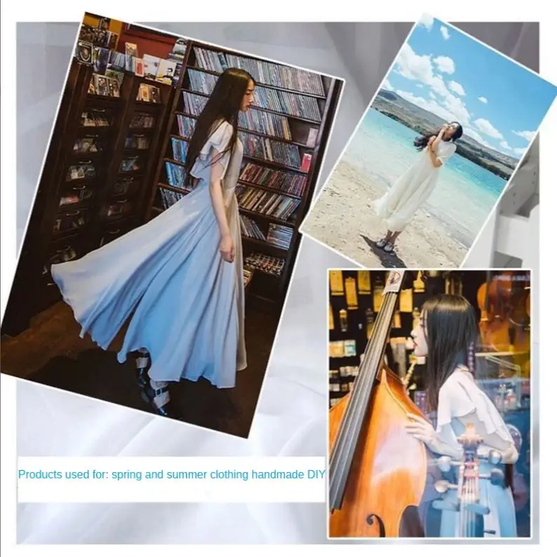 hot sale 150cm Chiffon Fabric DIY Sewing Girl Silk Dress Skirt Curtain Wedding Decoration Materials Handmade Patchwork Cloth