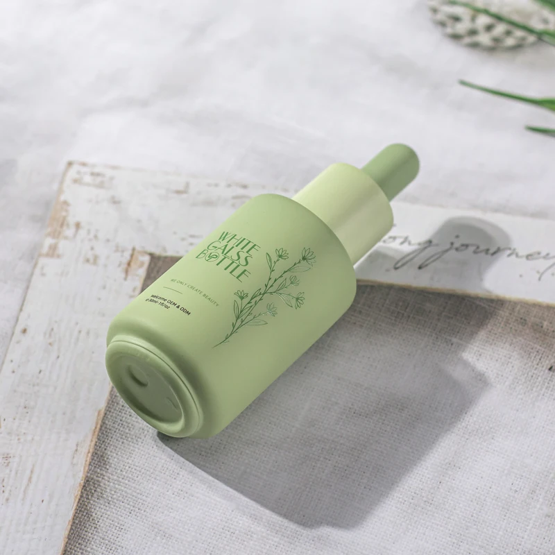 Colorful 1 Oz White Black Cosmetic Pink Essential Glasses Oil Glass Dropper Bottles With Custom logo