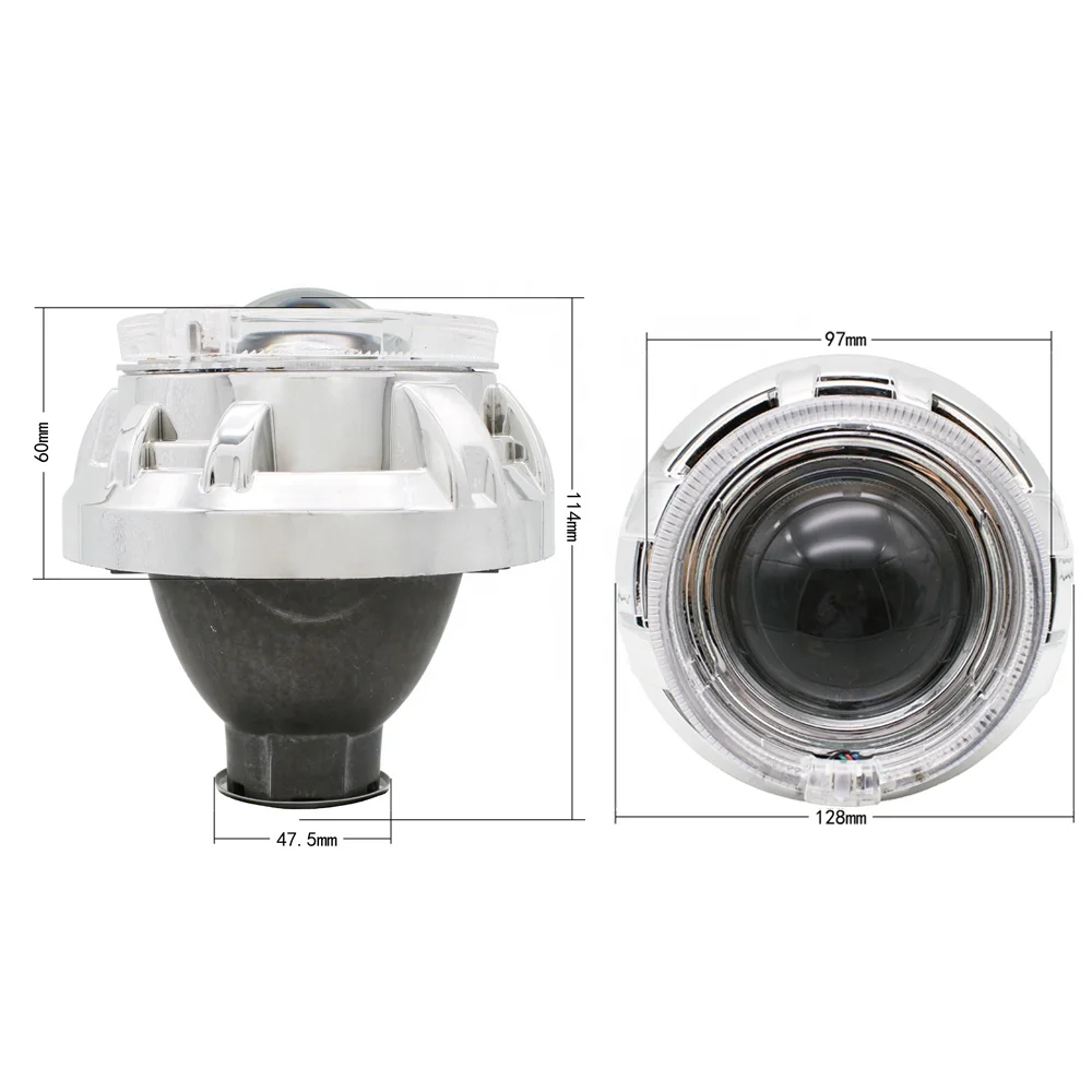 TAOCHIS Car 3.0 inch Head light Bi xenon Projector Lens Kit for Q5H7  With Shroud APP control angel devil eyes headlamp retrofit