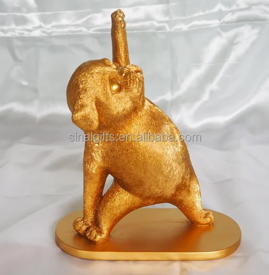 Polyresin resin craft home decos Factory price European Nordic Polyresin Resin surfing Dog home decor tabletop ornaments