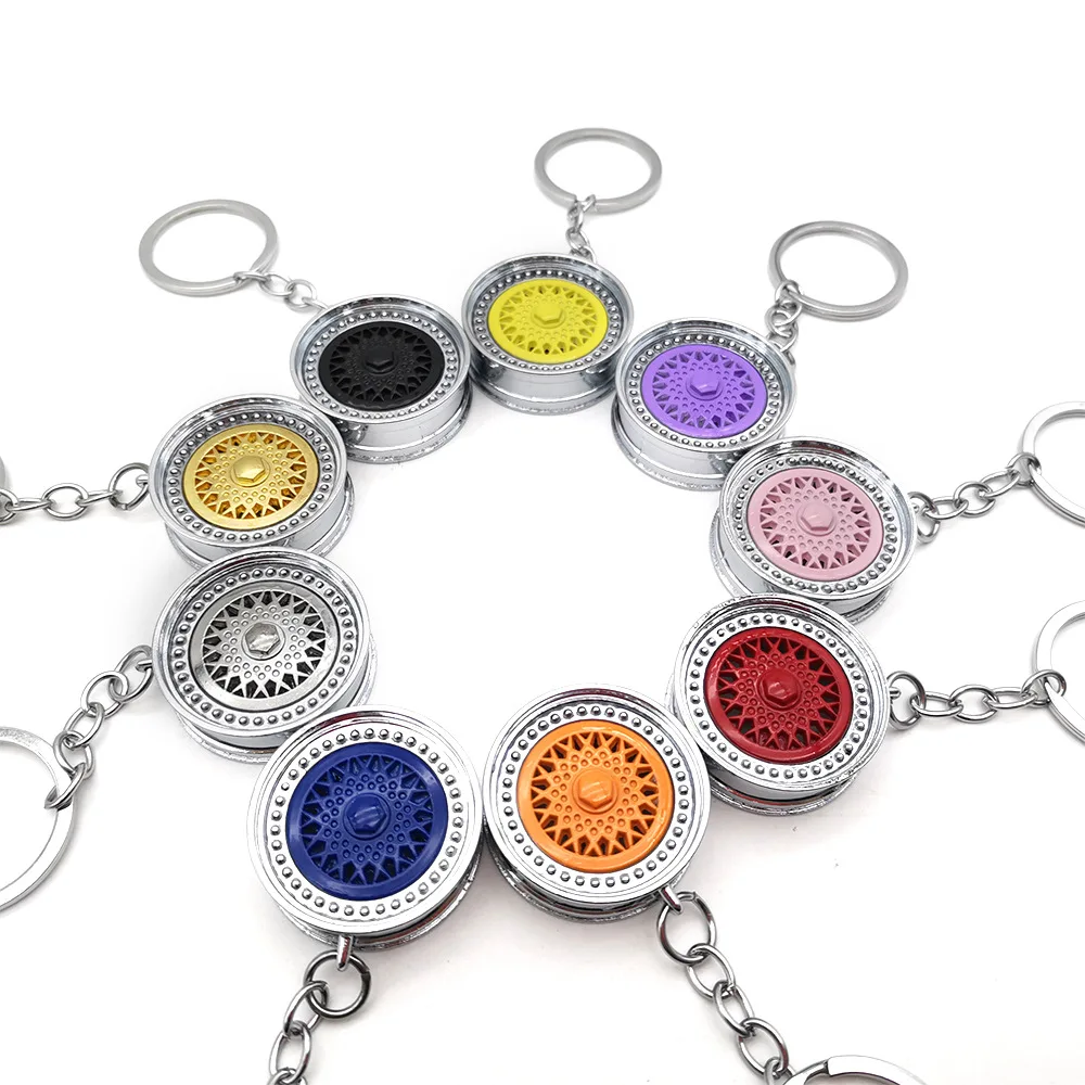 Creative Car Auto Metal Mini Wheel Rim Model Keychain BBS car modification wheel hub key chain pendant