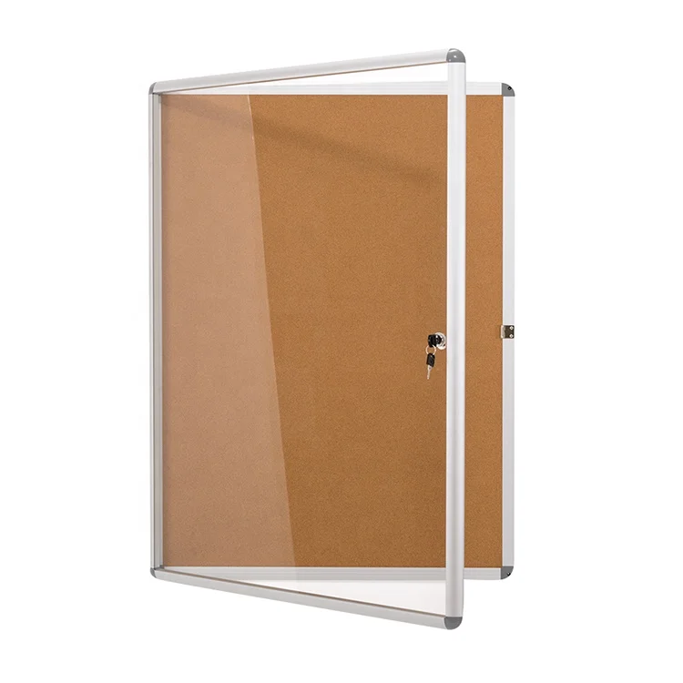Акриловая дверь, Офисная витрина, доска для объявлений, шкаф, классная Закрытая пробковая витрина, домашняя Запираемая пробковая доска для объявлений
