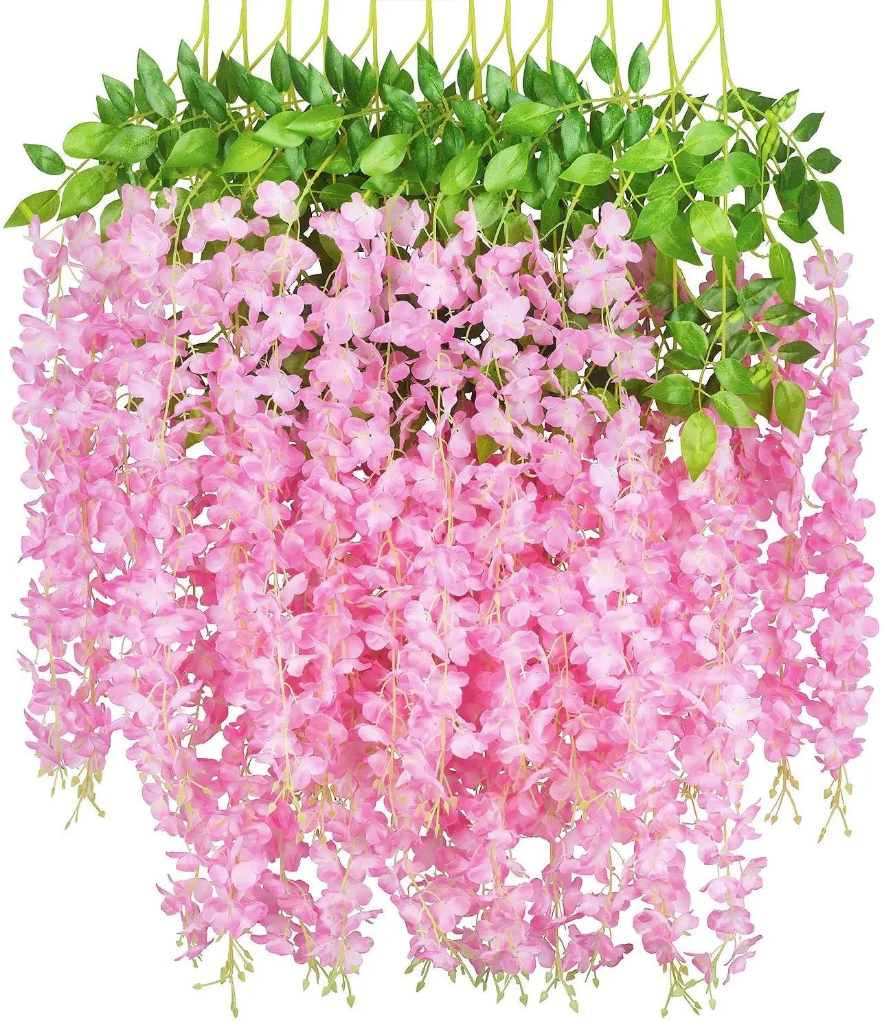 Flower Wreath Plantas Artificiales Plants Live Artificial Wisteria Vines Ivy Wall Hanging Decoration Garden Blossom Ornament