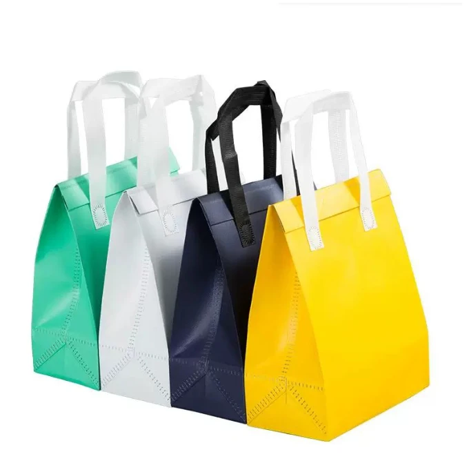 Non Woven Aluminum Foil Disposable Cooler Bag Small Takeaway Cold And Hot Drinks Coffee Food Delivery Thermal Insulated Bag