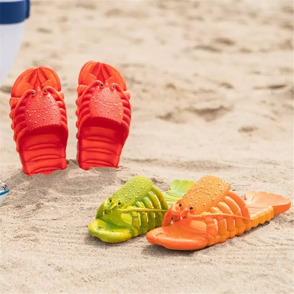 2023 Funny Lobster Slippers Men Casual Slides Animal Fishing Flops
