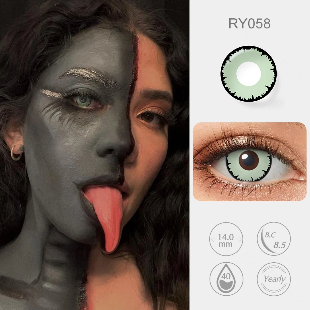 Pseyeche Косплей Sharingan контактные линзы сумасшедшего цвета Louis Вампир Хэллоуин