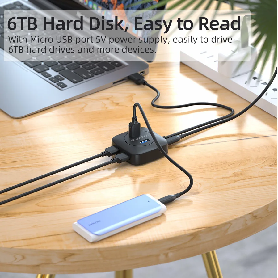 
Soomfon Black Mini 4 Port Usb Hub USB 3.0 OEM Adapter Hub 