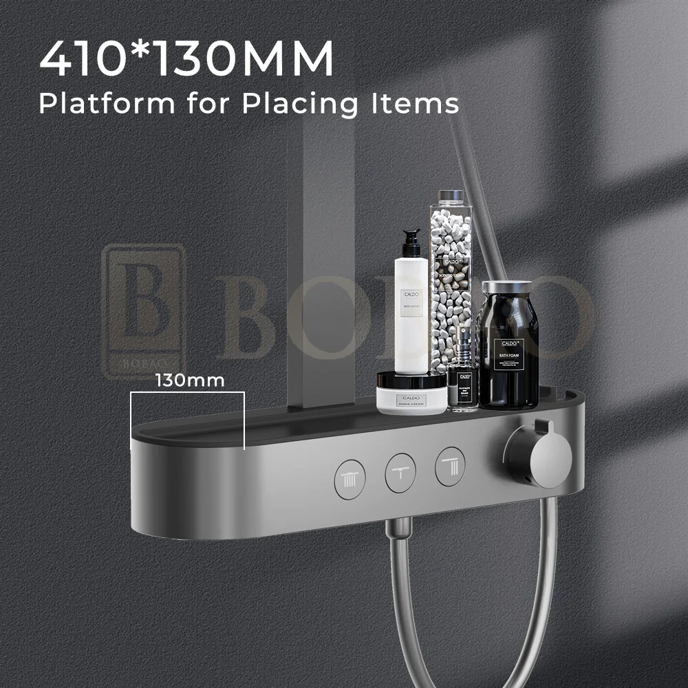 Hotel Luxury Smart Bathroom Shower Three Function Piano Keys Shower Set Rain Shower Faucet Set