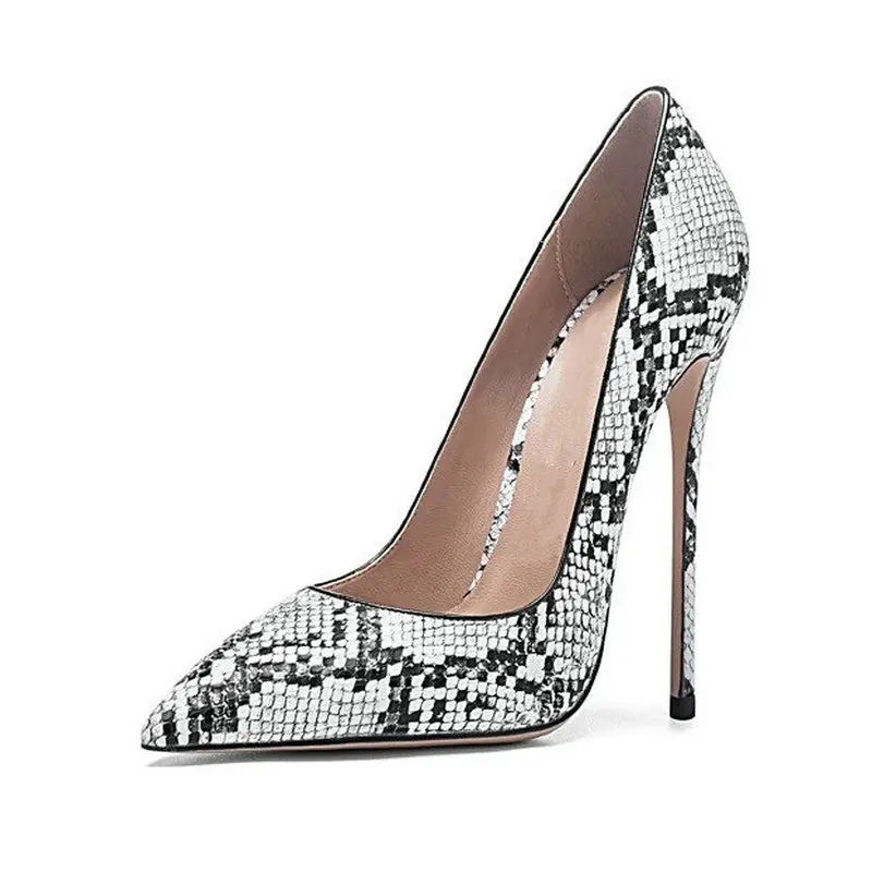 Women Pointed Toe High Heel Pump Shoes Sexy Snake Print Pumps New Fashion Stiletto Heels Female Ladies Shoes