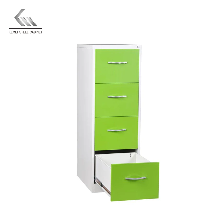 Adjustable Shelves Steel Filing Cabinet Vertical Storage Metal Wardrobe 4 Drawers Locker