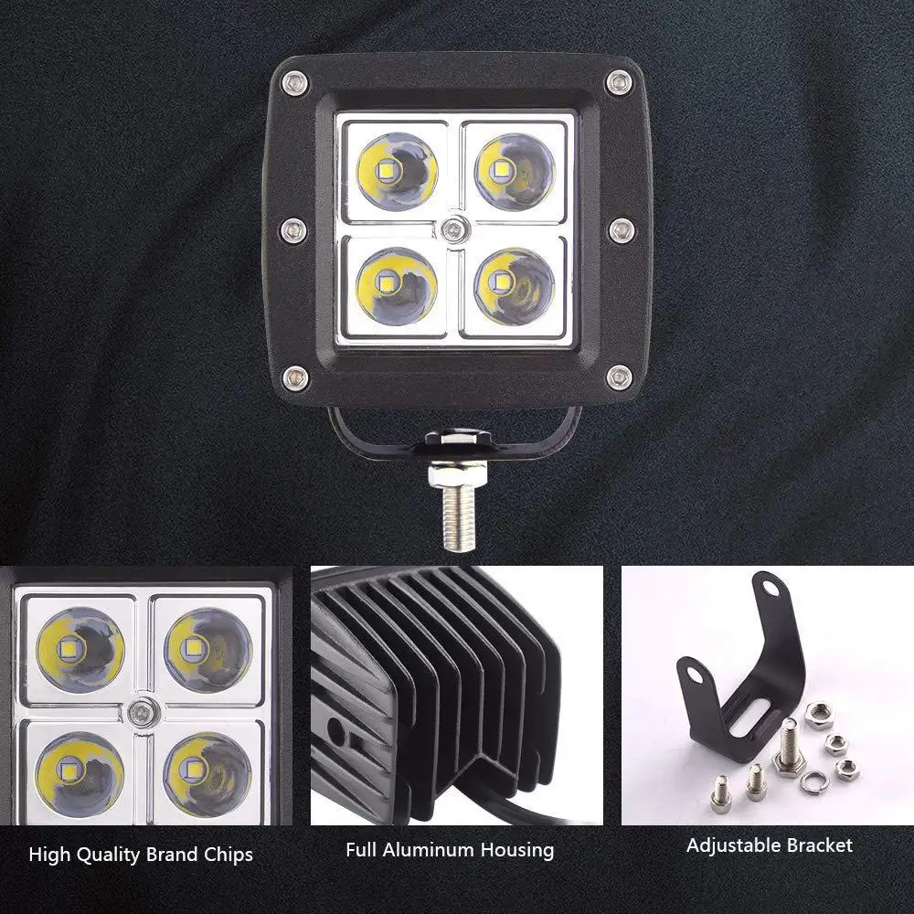 3 inch 3x3 cheap china auto lighting 12w fog truck light wholesale led work light for SUV cars