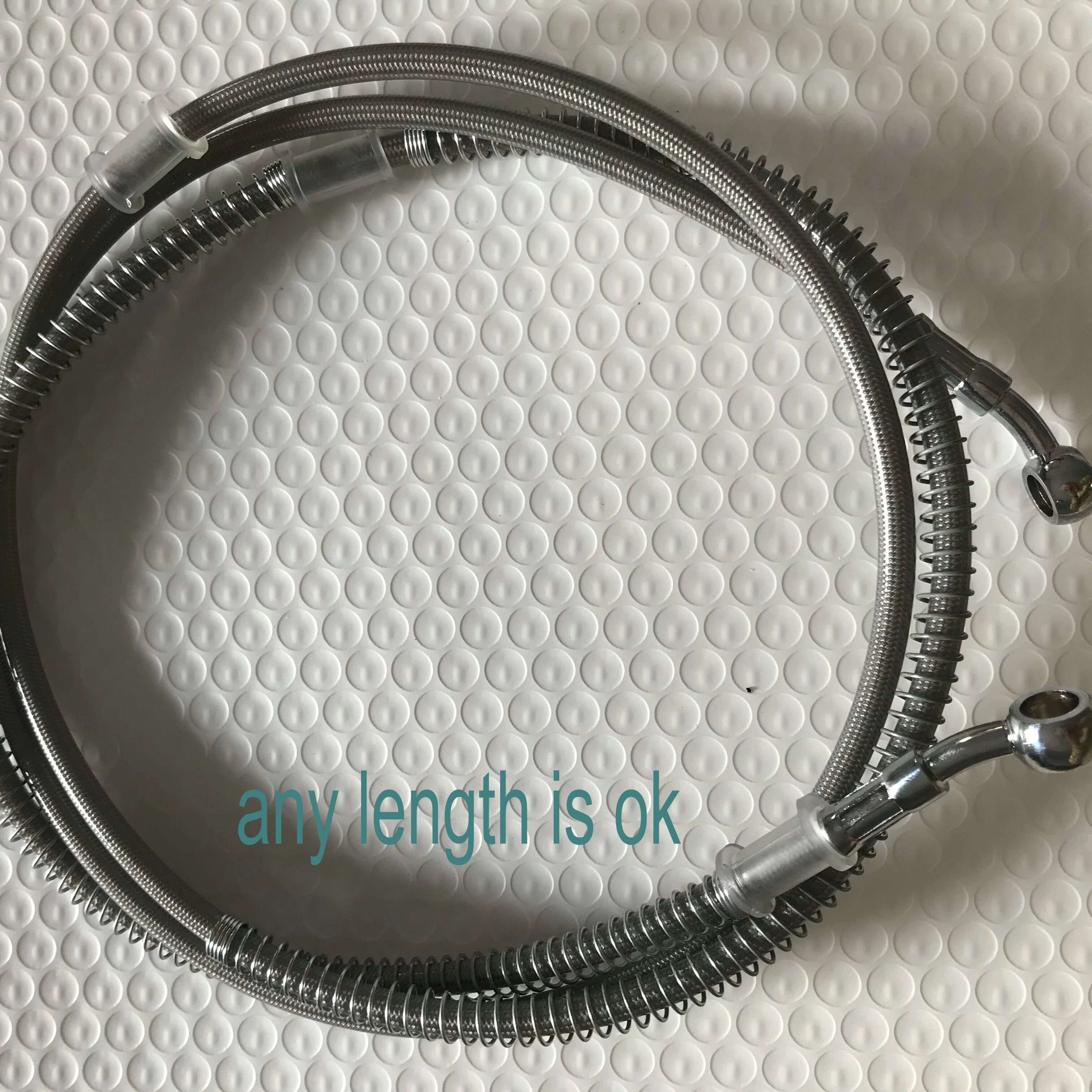 
AN3 3.2mm x 7.5mm Hydraulic Reinforced Stainless Steel Braided Motorcycle Brake Oil Hose Line Pipe With 28Degree Banjo Fittings 