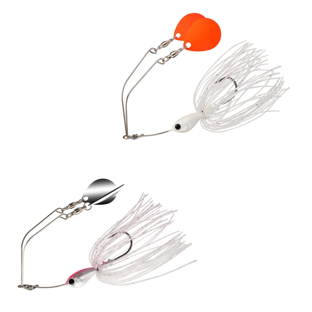 HONOREAL 2023 New Arrivals 5g 7g  High Quality 3D Eyes Metal Lead Head Jig Fishing Lure Hooks With Silicone Skirt Spinner Bait