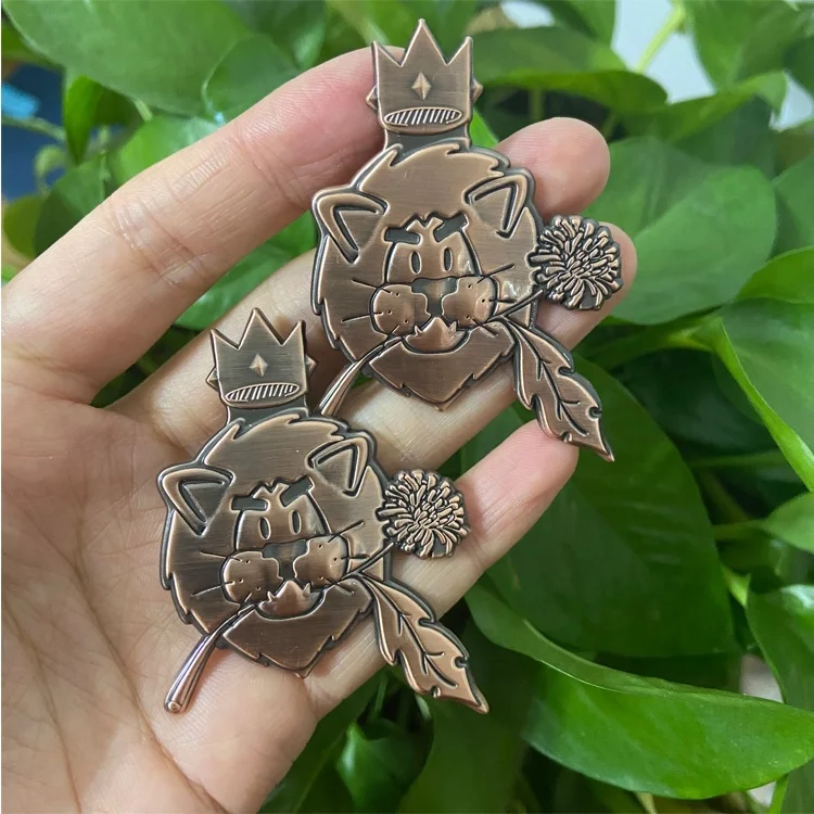 Promotional Gifts Metal Craft Lapel Pins Antique Bronze 3D Lion Customized Enamel Pins