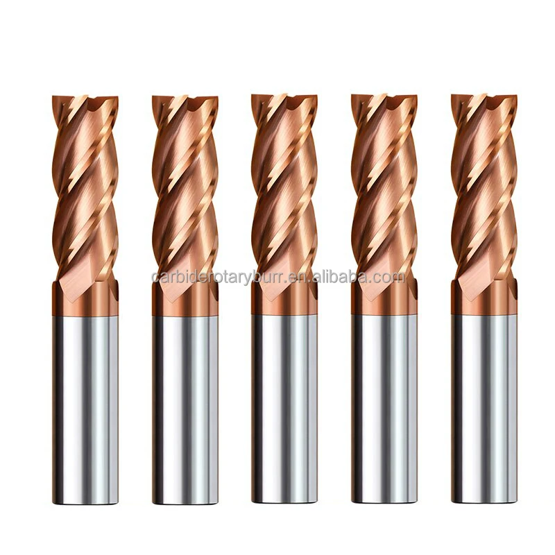 Factory Wholesale HRC55 Single 1Flute 2Flute 3Flute 4 Flute 5Flute Carbide Roughing Grinder Solid Wood End Mill milling cutter