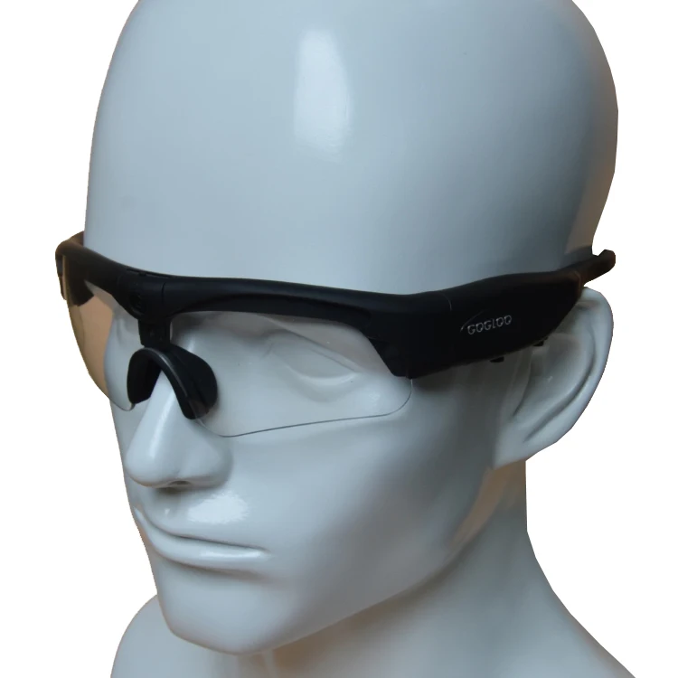 hot Gogloo E7 High performance 1080P wifi camera glasses for Racing sports ( with Tiltable camera black frame and clear lenses )