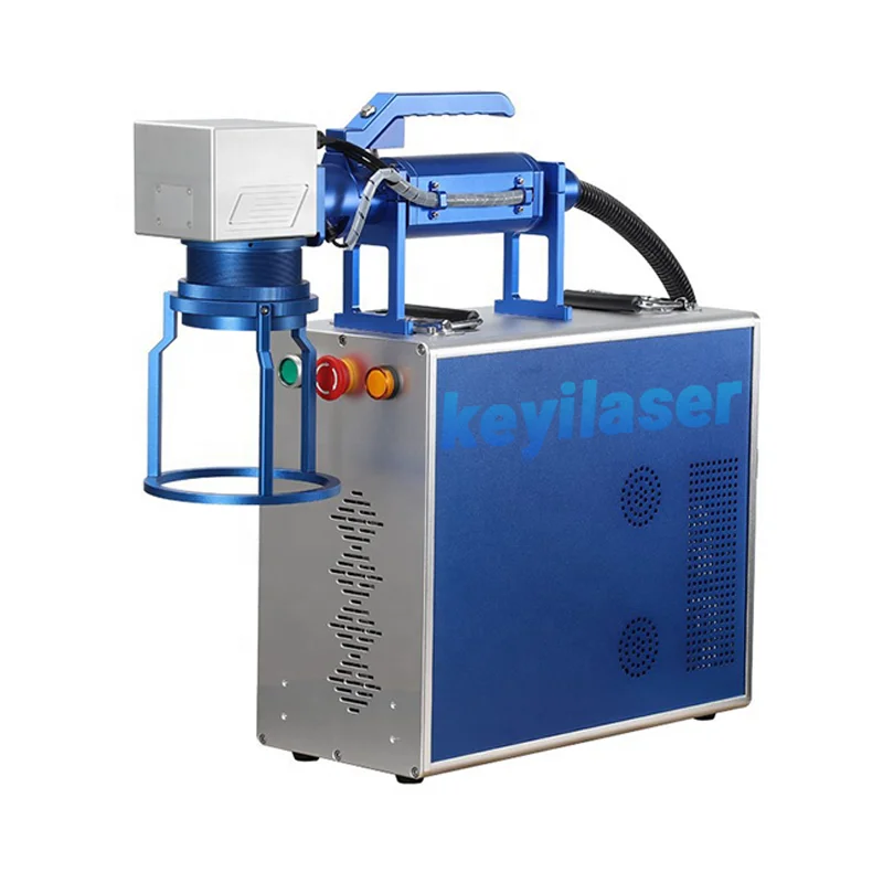 KEYILASER 20w 25w 30w 50w 60w Mopa Handheld Mobile Mini Fiber Laser Marking Machine For Metal Animal Ear Tag Ring Bracelet