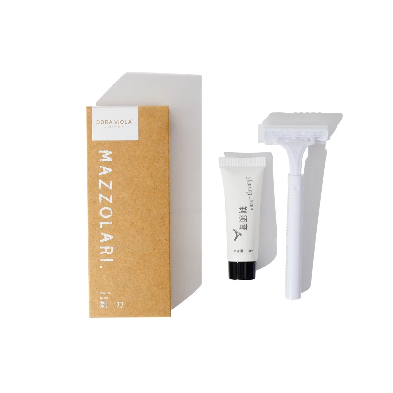 Customized Logo Disposable Hotel Shaving Kit Hotel Guest Supplies Wooden Shaving Razor