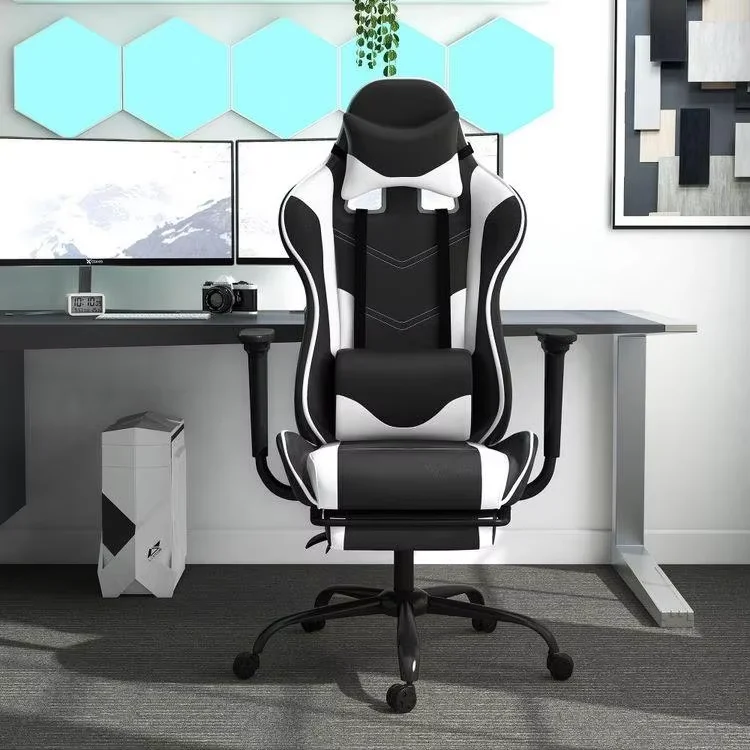 MORE DESIGN Comfortable Height Adjustable Rotating Stuff Swivel Computer Racing Gaming Executive Office Chair