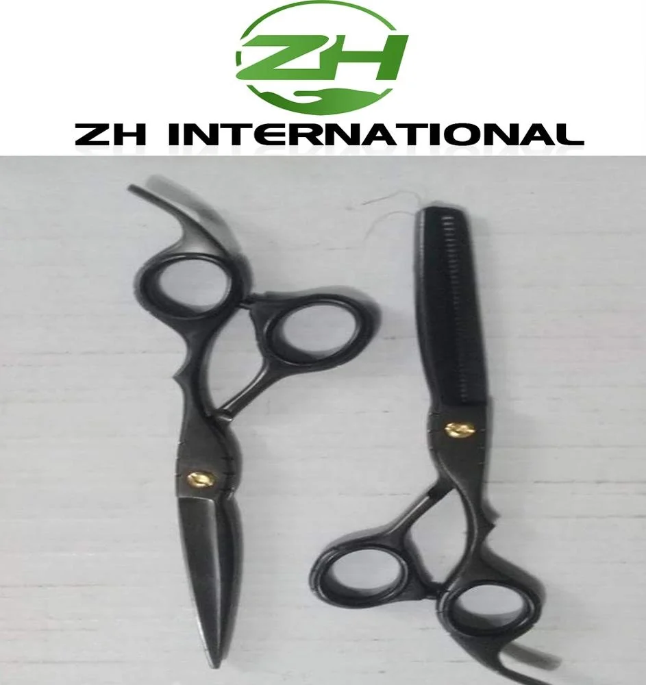 Custom Different Kinds Types Professional Salon BLACK Colorful Long Round Corner Tip Handles Curved Blade Hair Scissors