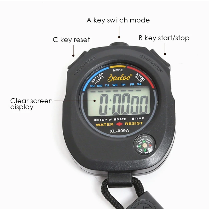 Foska ABS 100 second timing Water Resist Stopwatch with alarm clock