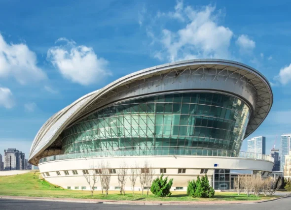 All Facade Curved Fluted Glass With Low E Double Glazed Windows