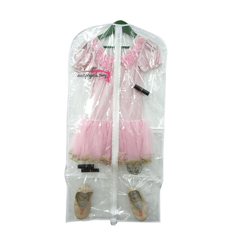 clear pvc dance costume garment bag with pockets dance garment bag personalized Clear Garment Bag with ID Pocket