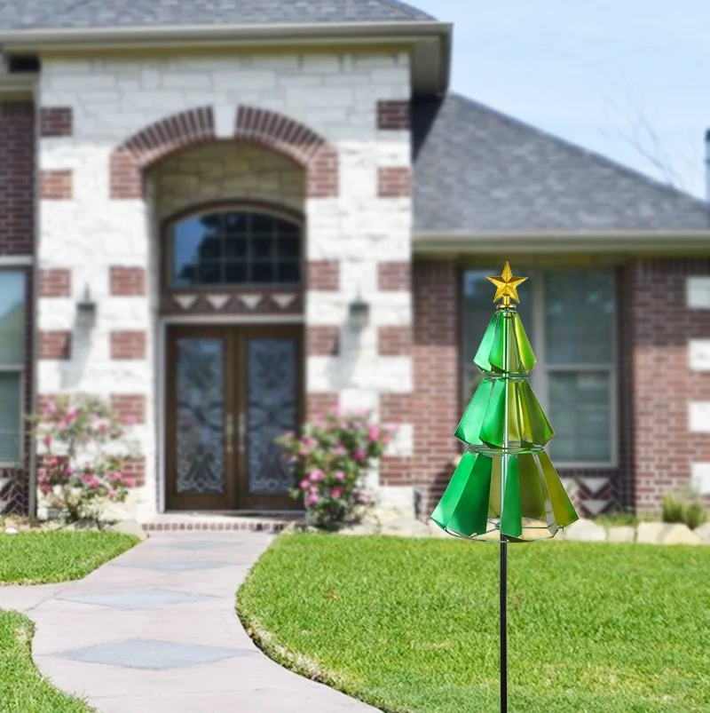 Непосредственный изготовитель, новый дизайн, сад, металл, зеленая Рождественская елка, ветер, Спиннеры
