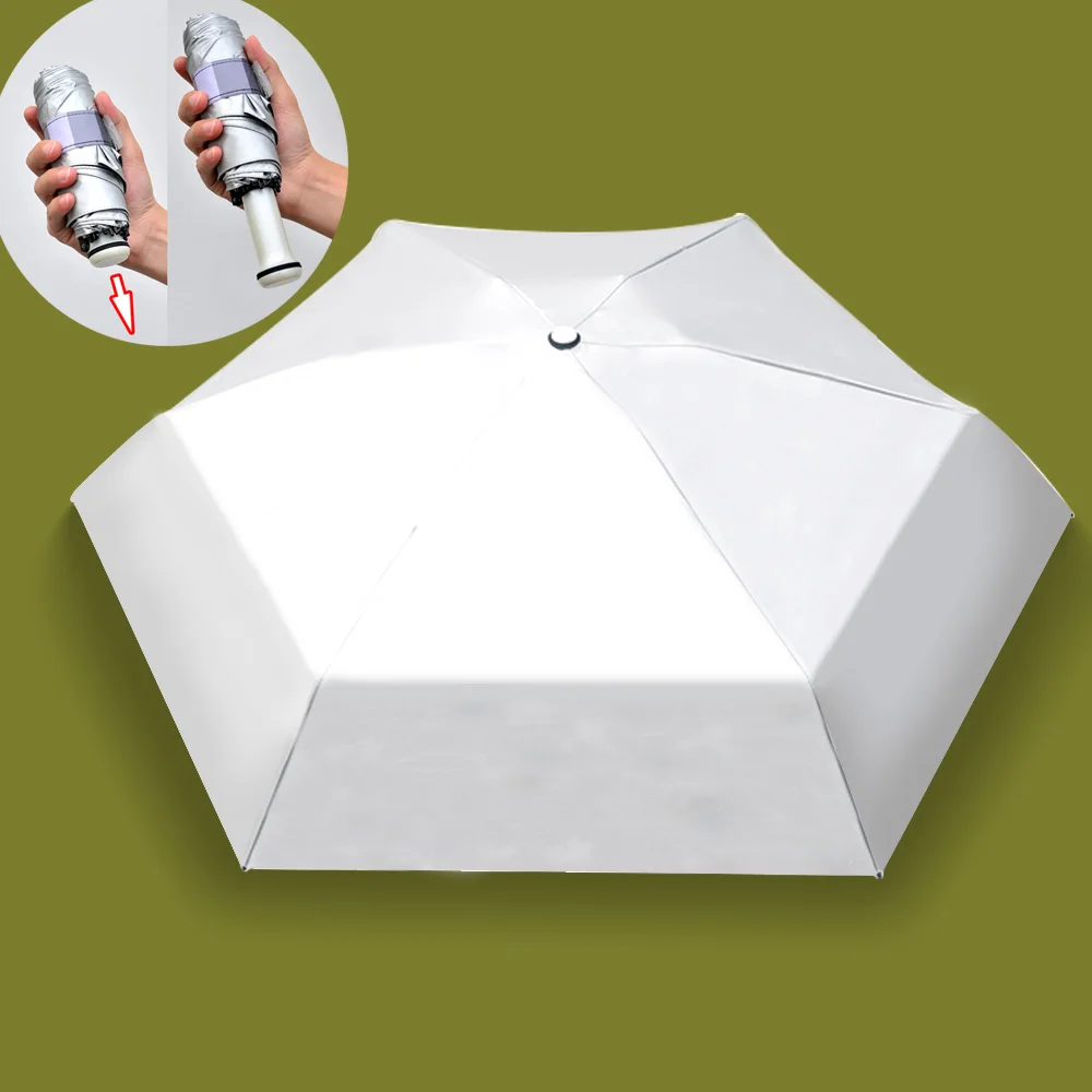 Small batch customization Full plate printing 5 folding UV protection capsule Pocket super tiny umbrella Agile supply chain
