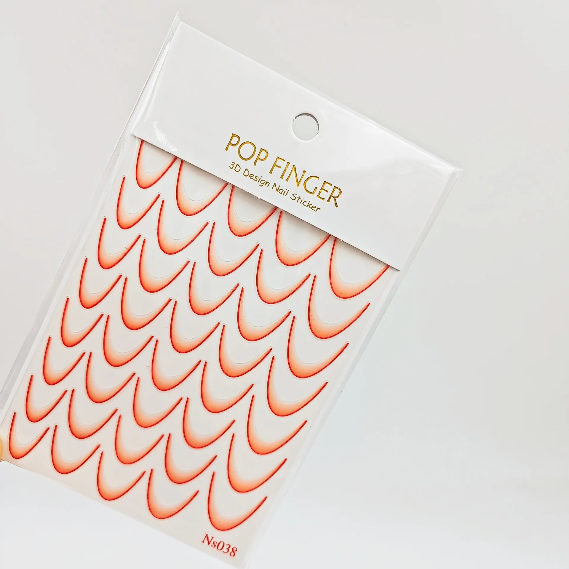 C509 SAFENG Rainbow French Design Nail Art Sticker Decals Half Moon Smiley Line Self-adhesive Nail Decals Nail Art Decoration